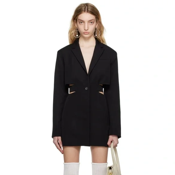 JACQUEMUS WOMEN La Robe Bari Blazer Mini Dress Black